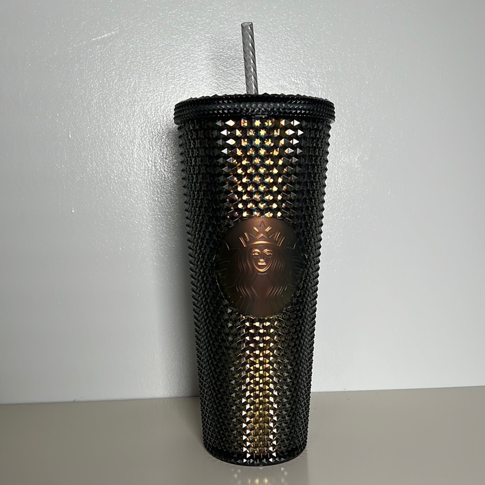 STARBUCKS STUDDED IRIDESCENT BLACK UNICORN VENTI TUMBLER RARE HTF